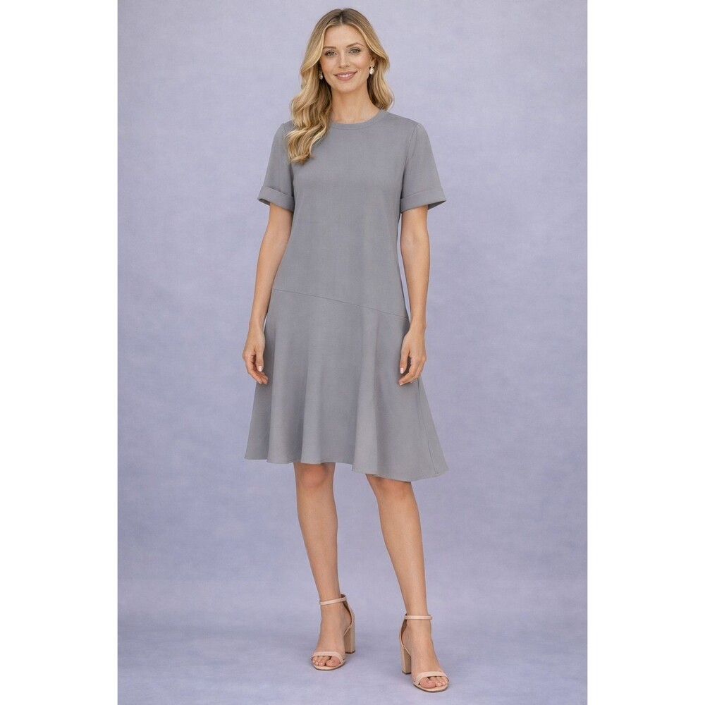 BRUNELLO CUCINELLI Gray Dress‎ MEDIUM Italy Made Wool Silk Italian Craftsmanship